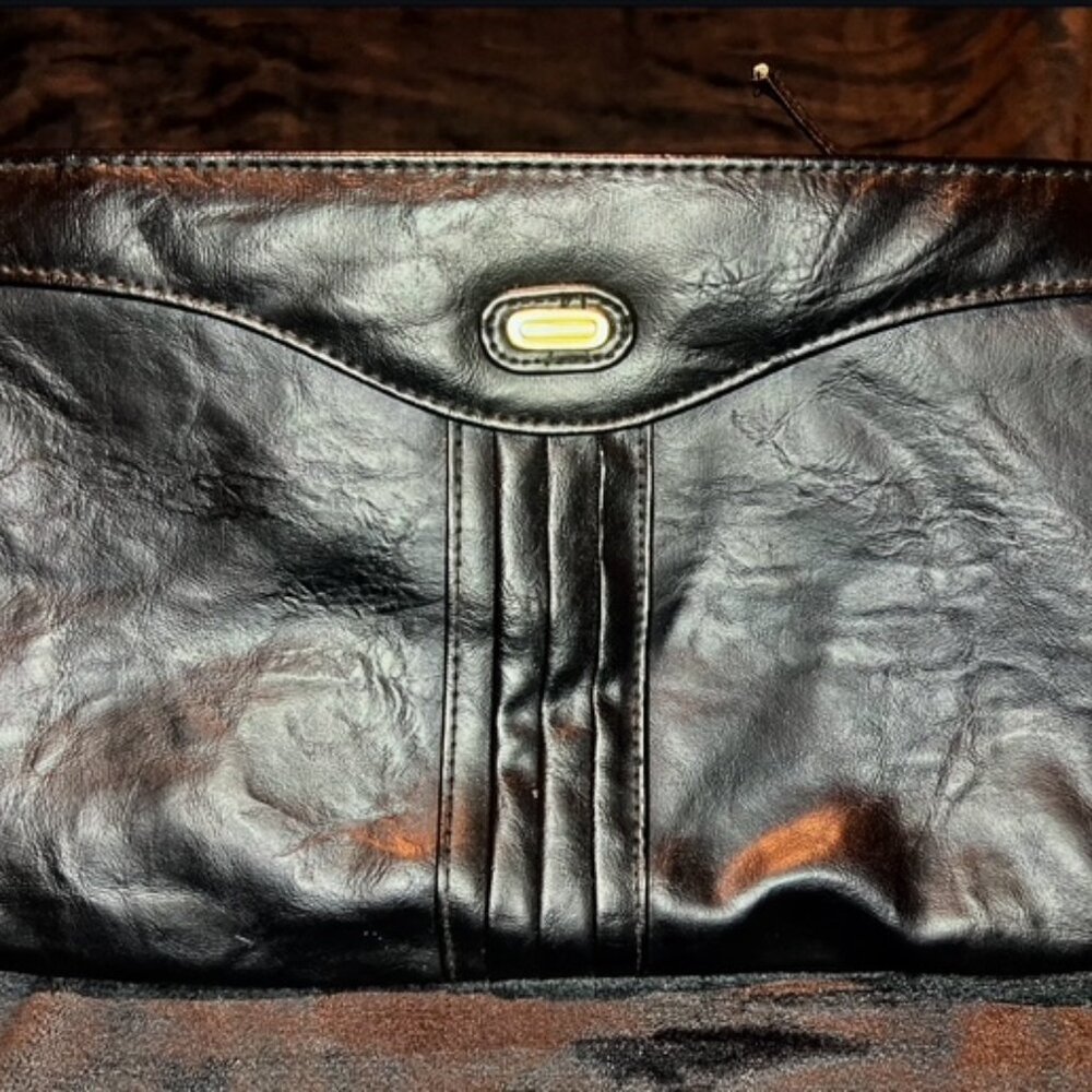 Black Soft Leather Clutch